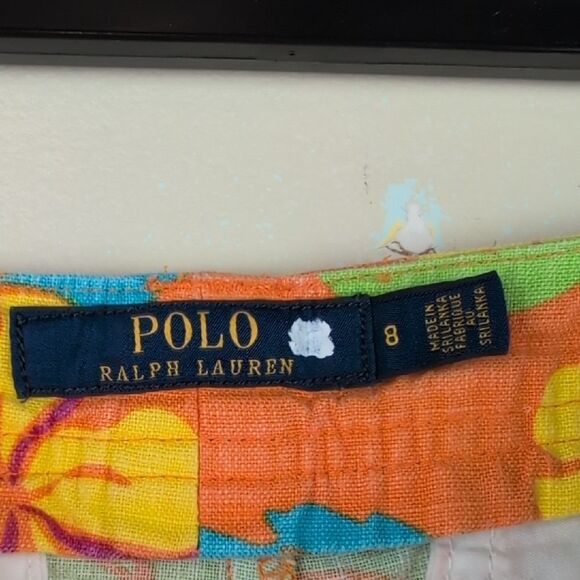 Polo Ralph Lauren Tropical Floral Shorts Size 8 Linen Blend Classic Summer - Picture 3 of 12